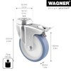 WAGNER Soft swivel castor with back hole, diameter 100 mm,