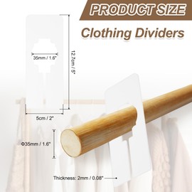 PATIKIL 16 Pcs Rectangle Clothes Dividers, 5 Inch Blank Clothing Rack Divider Sorting Clothes Size Reusable Wardrobe Hanger Separator with Pen, White