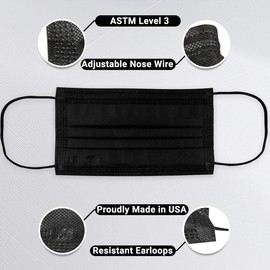 Kids 4 Layer ASTM 98% Filtration Disposable Face Masks Made in USA + Earsavers