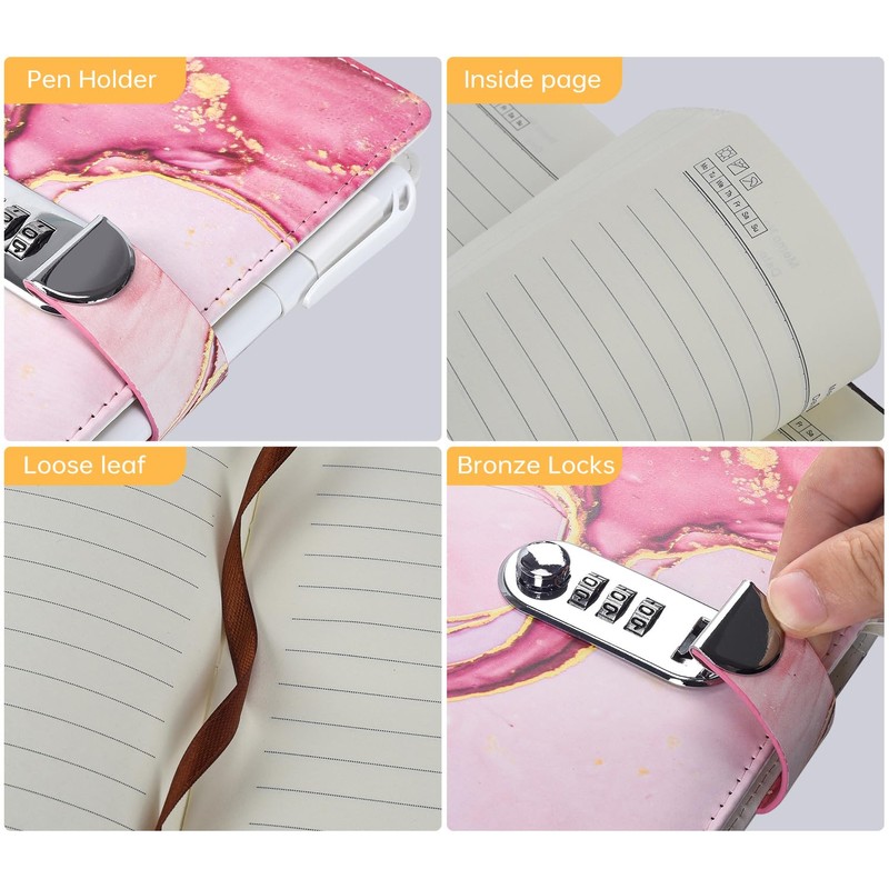 ARRLSDB Lock Diary for Girls, Diary with Lock A5 Lockable
