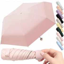 Thryviel Compact Umbrella, Mini Pocket Umbrella, 6 Ribs Pocket Umbrella, UV + Wind Protection, Folding Travel Umbrella - 90 cm Diameter, Ultralight for Travel & Everyday Use, for Men and Women, 10