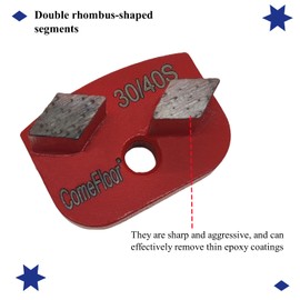 Diamond Grinding Discs for Concrete Floor Preparation, Compatible for NewGrind Rhino Grinder, 30/40 Grit Soft Bond, 9 PCS