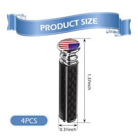 4PCS Car Door Lock Knob, American Flag Carbon Fiber Door Lock Bolt Pin Cover, Auto Decorative Door Pull Pins Door Bolt, Universal Car Interior Accessories for Most Vehicles (Red)
