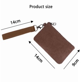 UFOVAOK Pack of 4 Multi-Colour Leather Change Bags with Zip and Bracelet - Simple, Practical and Stylish for Everyday Use, Khaki, grey, black, coffee, Casual