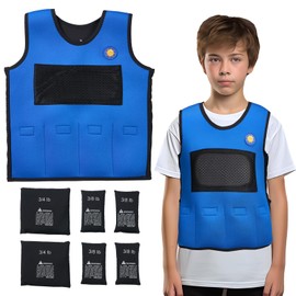 TOPARCHERY Weighted Vest for Kids with Sensory Needs - Compression Vest for Children with SDP, ADHD, ADD, Sensory Overload - Kids Weighted Vest Includes 6 Removable Weights(Medium, Ages 8+)