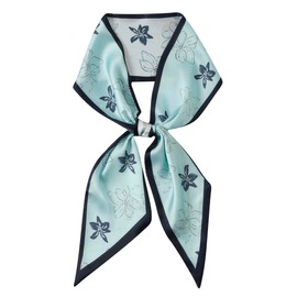 CHUNG Women Satin Head Scarves bandanas Emulation Silk HandBag Hair Ribbons Long Narrow Scarf 57 * 5.5",BabyBu Floral-8