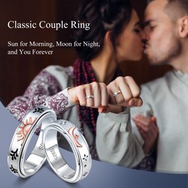 LEXLUNE Fidget Ring Spinner Ring for Anxiety Women Men Girlfriend Daughter Teen Girl Real S934 Sterling Silver Band Ring