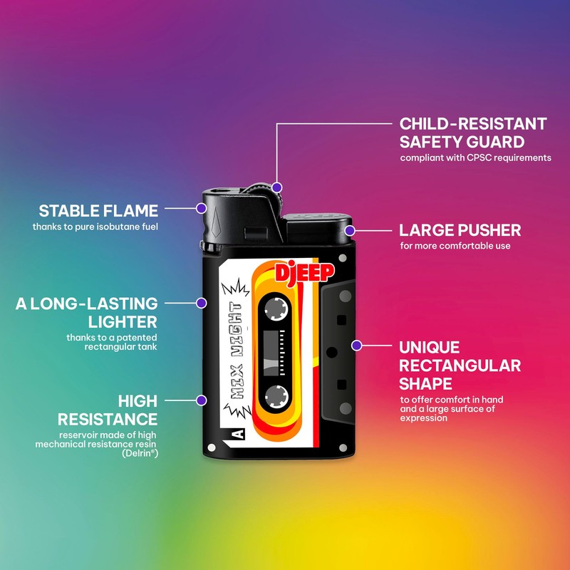 DJEEP Pocket Lighters, Limited Edition Mixtape Collection, Textured Unique Lighters,