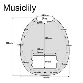 Musiclily 9 Hole Musicman Stingray Base Pickguard, 4 Ply Parchment Pearl