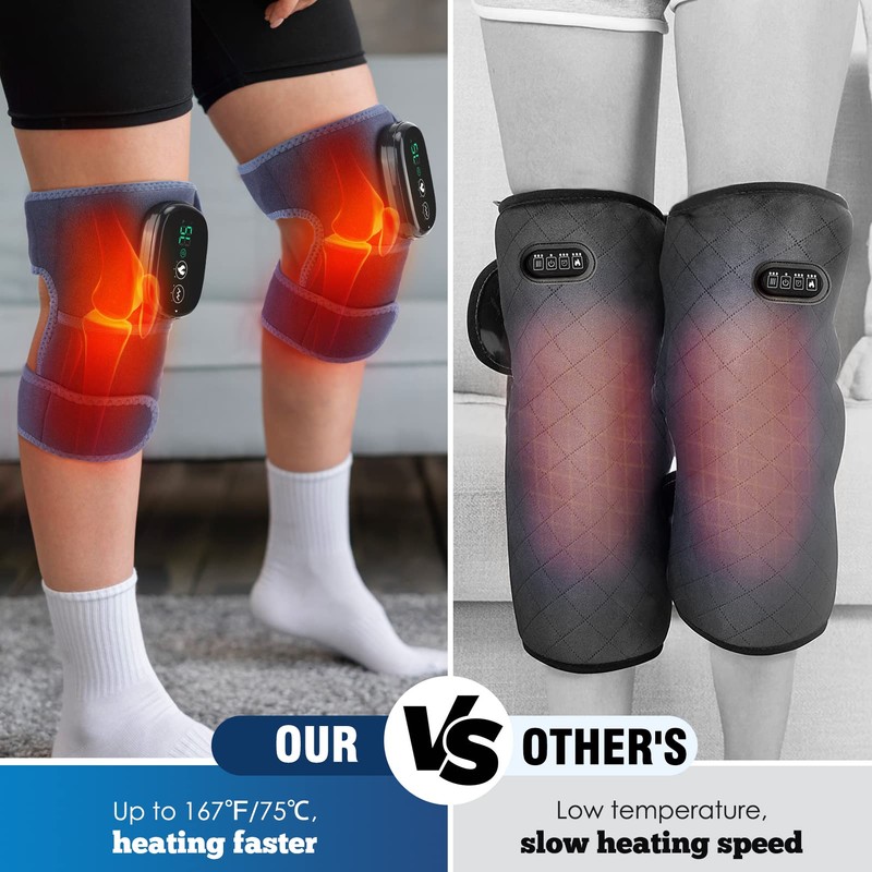 MOAJAZA Knee Massager with Heat and Vibration, Heating Pads for