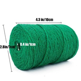 Leecogo Green 3mm Jute Twine 328 Feet 100m for Gardening, Plant Tying, DIY Crafts, Gift Wrapping, Home Decor, and Decorative Projects