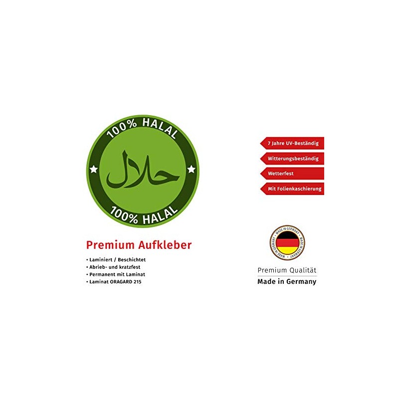 Sticker 100% Halal Notice Sign for Doner Snack Bistro Premium