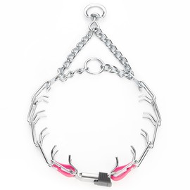 Herm Sprenger Chrome Plated Steel Dog Collar with Quick Release ClicLock Buckle and Biothane Insert Training Collar for Dogs Made in Germany (Passionfruit Pink, 23in x 3.2mm(Neck Size up to19-20in))