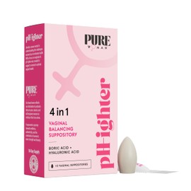 PURE WOMAN pH-ighter 10 Vaginal Boric Acid Suppositories for Women with Hyaluronic Acid - 4 in 1 Vaginal Suppositories for Discomfort, Dryness, Odor & pH Balance for Women - Full Vaginal Health Care