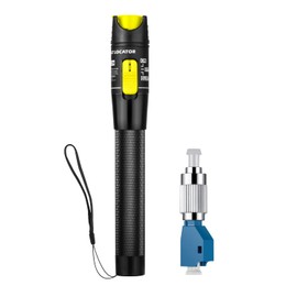Visual Fault Locator Fiber Optic Cable Tester Meter - VFL Fiber Optic Tool with FC Male to LC Female Adapter - Fiber Optic Tools Tester Kit for LC/FC/SC/ST, Network Cable Test - Yellow