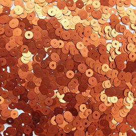 4mm Flat Sequins Orange Matte Metallic Medium Hole Made in USA