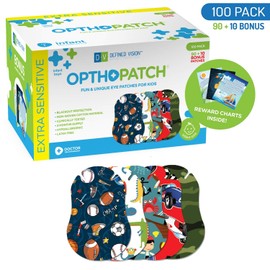 Infants Extra Sensitive Adhesive Eye Patch Boys 100 Pack Series I