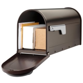 ARCHITECTURAL MAILBOXES Architectural Mailboxes 8830RZ-10 Winston Post Mount Mailbox, Rubbed Bronze