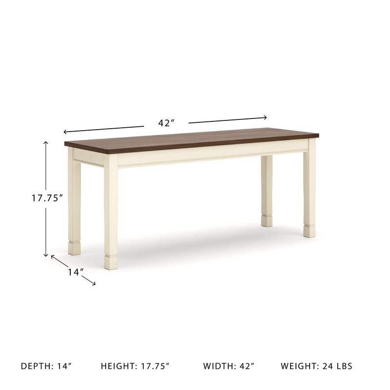 Signature Design by Ashley Whitesburg Cottage Rectangular Dining Bench, Brown