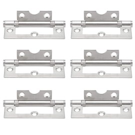 6PCS Stainless Steel Flush Hinges, Non Mortise Door Hinges, Ball Bearing Hinges, Mute Cupboard Cabinet Door Flush Hinge, Butt Hinges for Internal Doors Window Furniture Hardware Accessories