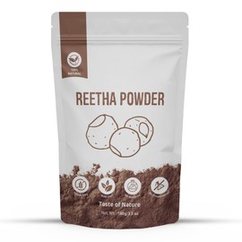 Holy Earth 100% Pure & Organic Reetha Powder – 100g (Sapindus mukorossi) | Natural Hair Cleanser with Free Gloves & Shower Cap | Boosts Softness & Hair Health | Non-GMO, Vegan | Resealable Pack