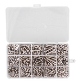 360pcs Screw Nut Set Stainless Steel Flat Washer Spring Washer Combo Prevent Slip Multi Sizes Bolts Nuts