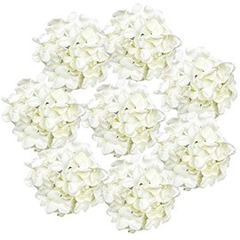 Royal Imports - Cabezas artificiales de hortensias de flores de marfil, falsas de seda, para corona floral, chimenea, arco o mesa, decoración del hogar y pared, arreglos de novia, boda, 8 piezas