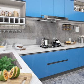 CHARMMA Furniture Film Azure PVC 197 x 35.4 in Water-Resistant Materials,Window Films-3059655