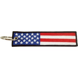 Llavero de la bandera de Estados Unidos, 100% bordado