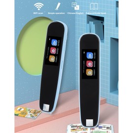 Fockety Pen Scanner, Text to Speech Device for Dyslexia, LCD Touchscreen Digital Highlighter Pen Reader, Exam Reading Pen for Students Language Translator Device Scan to Translate (Blue)