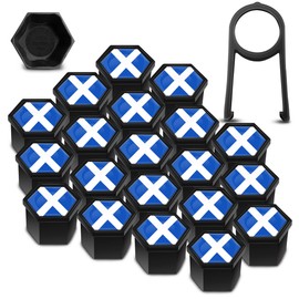SkinoEu Wheel Nut Covers Bolts Caps Universal 17mm With Removal Tool Scotland Flag NC 32