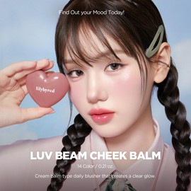 lilybyred Luv Beam Cheek Balm | Heart-Shaped Korean Cream Blush, Semi-Matte Finish, Long-Lasting, Blendable & Buildable, Soft Creamy Texture, Lightweight, Natural Flush, 0.12 oz. (05 Cheeky Lavender)