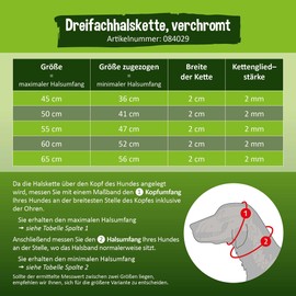 Nobby Chains Choker, Three Rows, 65 cm/2 mm, Chrome