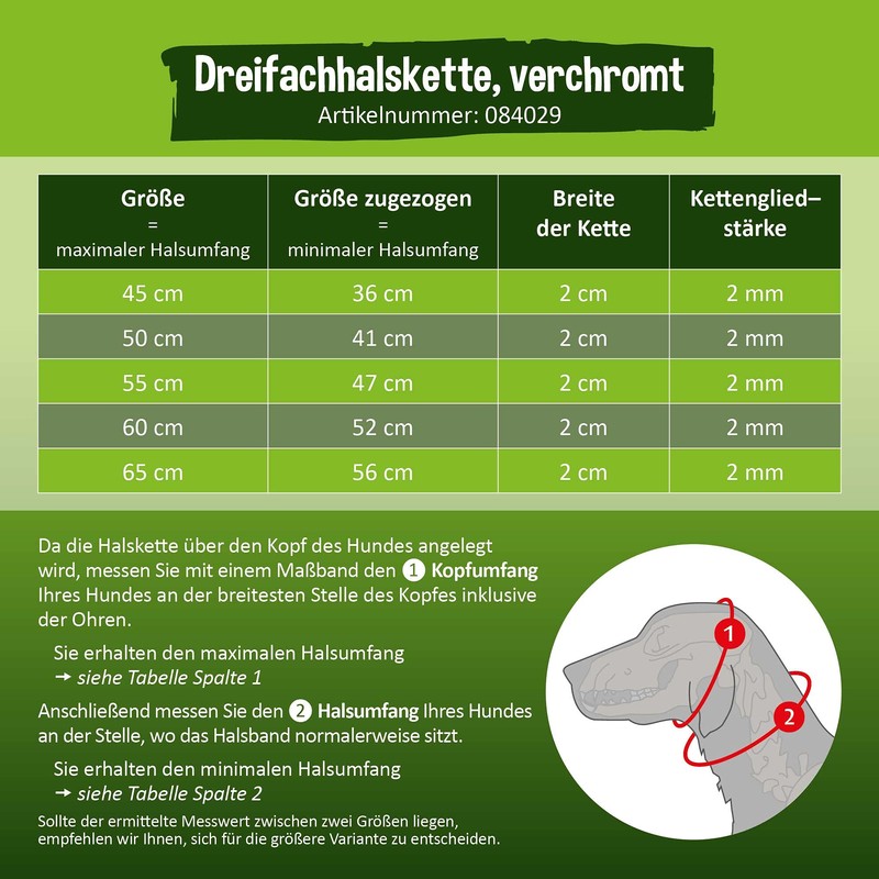 Nobby Chains Choker, Three Rows, 65 cm/2 mm, Chrome