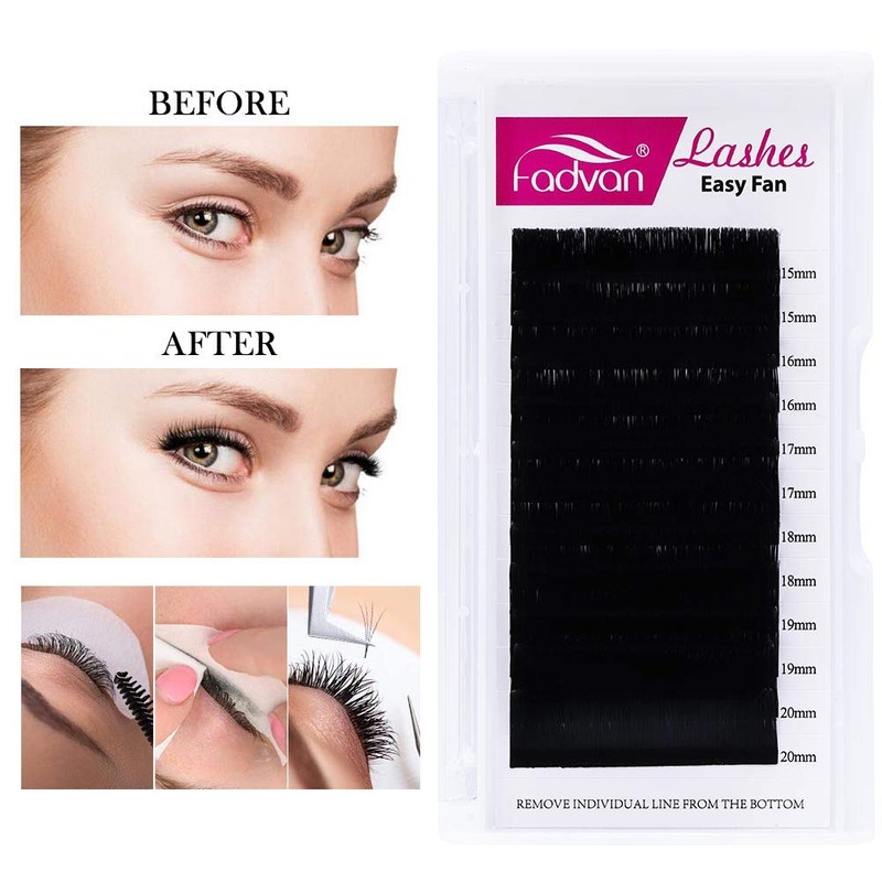 Fadvan Natural Self-Fanning Eyelash Extensions Easy Fan Lashes Single Volume