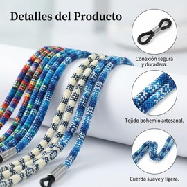 7Pzs Correas para Gafas, Estilo Bohemio, Diseño Ajustable