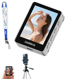 Shimbol CP5 MINI 2 Wireless Vlog Selfie Monitor Screen Compatible with iPhone&Android, 2.4” Screen with Bluetooth Remote, Using Phone Rear Camera for Selfie Vlog No Delay Live Stream (Gray)