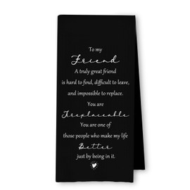 ArtisaEura Friend Gifts Kitchen Towels, Best Friend Bestie BFF Gifts for Women Black Dish Tea Towels for Kitchen Decor, Long Distance Friendship Gift Hand Towels for Bathroom Decor, 16x24 Inches