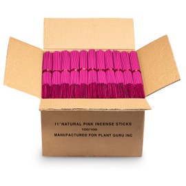 100 Unscented (Pink) Incense Sticks 11 inch - 100% Natural Joss and Bamboo 11" Punk Blanks - for DIY Aromatherapy Incense Making.