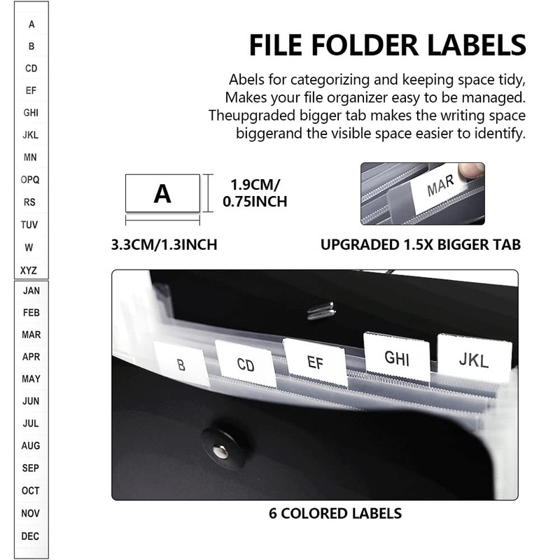 Vertical Accordion File Folder, Expanding File Document Organizer Bag for