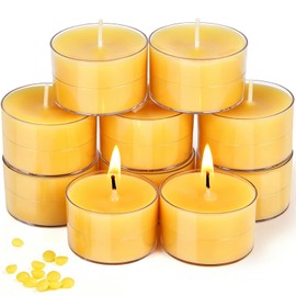 UGBEM Beeswax Tea Light Candles Bulk 6 Hour Non Toxic Natural Pure Bees Wax