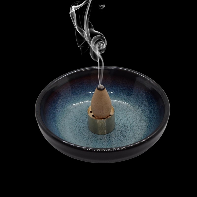 Pddyier Ceramic Incense Burner Holder for Sticks, Handmade Incense Cone