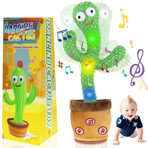 Qwifyu Dancing Cactus Talking Baby Toys, Talking Cactus Mimicking Toys