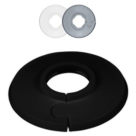 FUX Pack of 2 Single Heating Pipe Rosette 8 mm - 60.3 mm, Heating, Pipe Cover, Cover Rosettes, Trim, Radiator Rosettes, Polypropylene, in Special Colours (26.9 mm, RAL 9005)