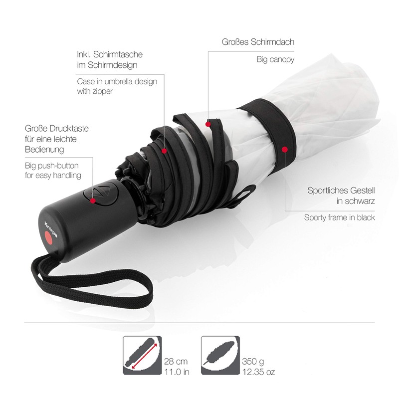 Knirps A.200 Medium Duomatic Pocket Umbrella, Compact and Storm-Proof, Wind