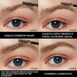 BINGBRUSH Mascara Tintada Engrosante para Cejas, Brow Fast Sculpt, Impermeable, A Prueba de Transferencia, Pincel para Rellenar Cejas y Cubrir Pelos  