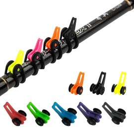 JueDi Fishing Rod Hook Keeper with 3 Size Elastic Rubber Rings Fishing Lure Bait Holder Small Fishing Tools Easy Adjustable Plastic Fishing Pole Hook Keeper Springs 4 Sets Green