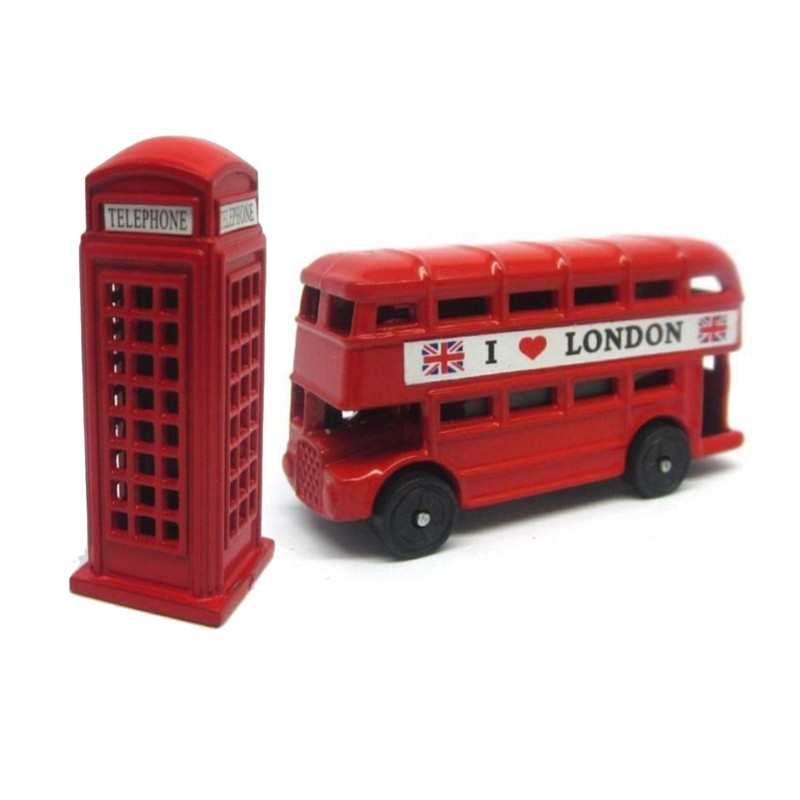 10 London Magnets - British Gift Die-Cast Metal Fridge Magnet