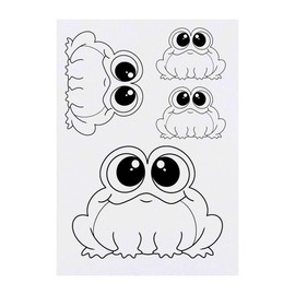Azeeda 4 x 'Molliger Frosch' Temporäre Tattoos - Wasserfest, Hautfreundlich & Ungiftig · Transfers in Verschiedenen Größen (TO00075440)