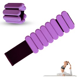 Jimikay Adjustable Wrist & Ankle Weights for Women and Men, Set of 2 (1lb Each),Silicone Weighted Bangles,weighted bracelet for Yoga, Dance, Pilates, Pool Exercises and Jogging etc (Purple)